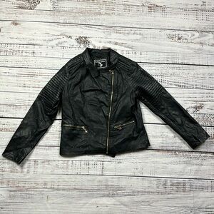 Baby phat faux leather moto jacket size large